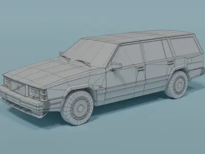 Volvo 740 Wagon  Low-poly 3D model