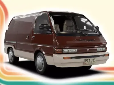 Old Classic Van with Interior  Low-poly 3D model