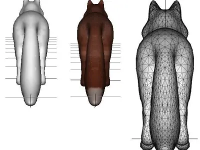 Handpainted Fox Low-poly 3D model