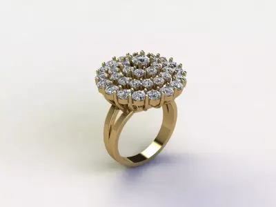 R227 diamond ring new cad file  3D model
