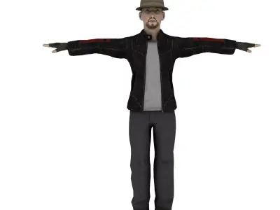 Bike Racer Character Low-poly 3D model