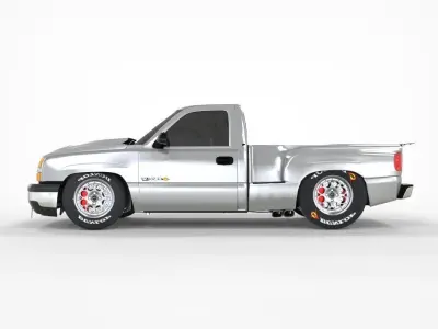 Chevy 2500 Hd Single Cab Drag Tuning 3D model