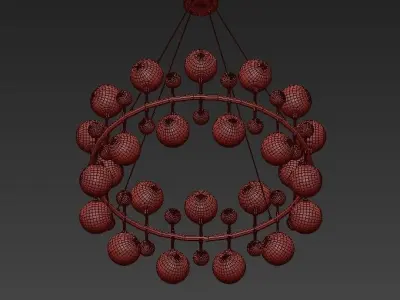 Milk Bubble Ring Chandelier 3D model