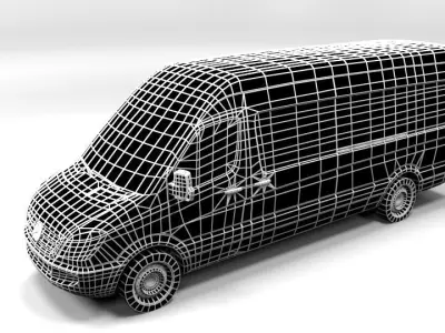 MERCEDES SPRINTER XL 2008 LOWPOLY Low-poly 3D model