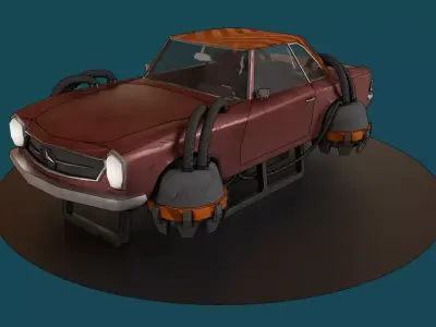 Mercedes Benz SL-280 DiselPunk Low-poly 3D model