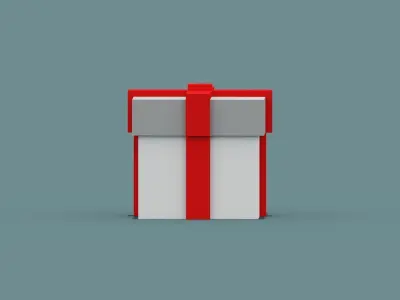 Voxel Gift  Low-poly 3D model