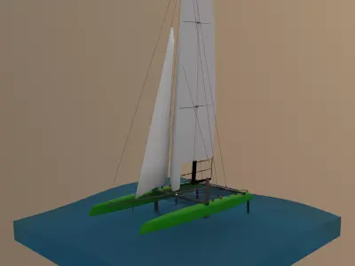 AC45 model 3D model catamaran 3D model