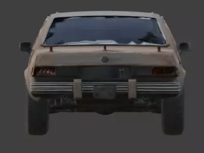 Wasteland Weathered Sedan 3D Model Low-poly 3D model