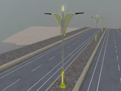 Decorative Lighting Pole Type-6 3D model