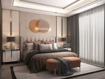 Modern Bedroom Scene 35 3D model