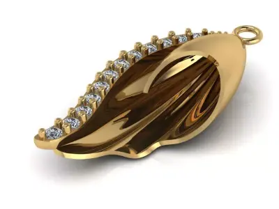 sea shell gold necklace - snail gold necklace  3D print model