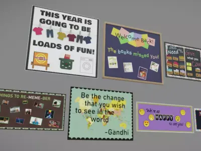 School Boards Low-poly 3D model purchase
