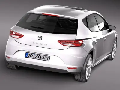 Silver Seat Leon 2013 3D model