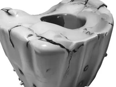 Organic Cement Planter Decorative Sculpture Low-poly 3D model