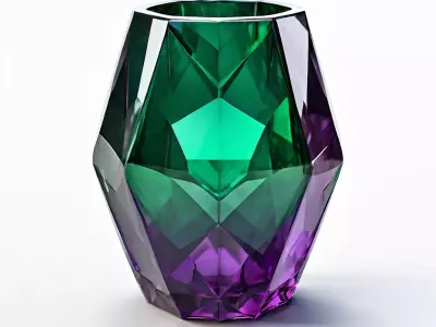 Stylish Faceted Crystal Vase Low-poly 3D model