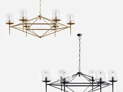 Table and chandelier Worlds Away 3D model