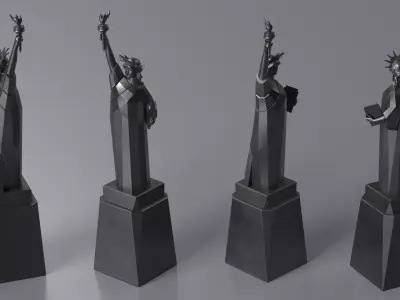 Statue of Liberty Decor Element Black for 3D Print 3D print model