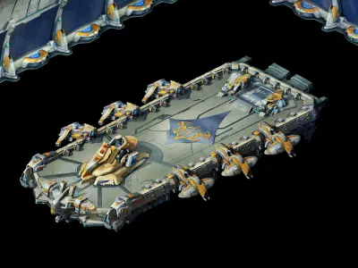 Space - Fortress Battle - Big Spaceship 01 3D model