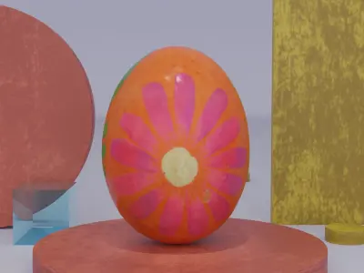 Easter egg 06 Low-poly 3D model