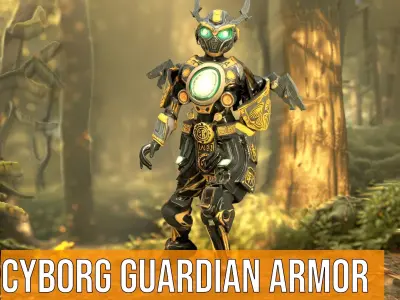 Cyborg Guardian Armor model pack Low-poly 3D model