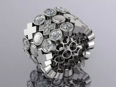 Jewelry Ring Gold X Zero 3D print model