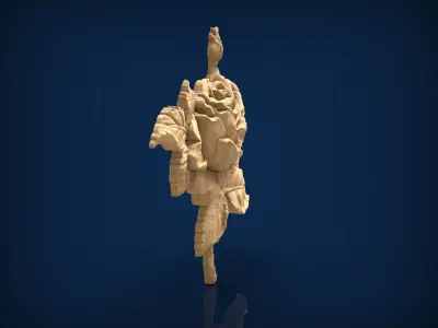 Carved panel painting STL 3D model 9