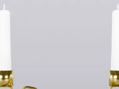 Alphabet Dear Gold Chain Candleholder 3D Model True 4K PBR Rendr Low-poly 3D model