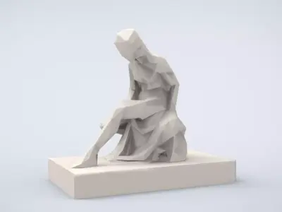 Printable Bather Lowpoly Style 3D print model