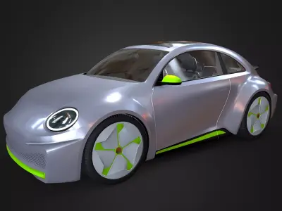 VW E-Beetle Concept Low-poly 3D model