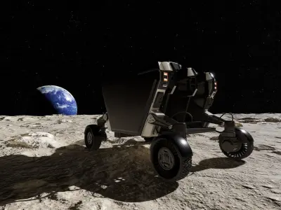 FLEX Moon Rover PBR Low-poly 3D model