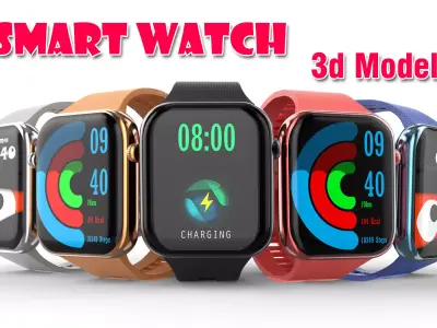 Garmin Apple  Sport Smart Pink Gold running Watch Low-poly 3D model