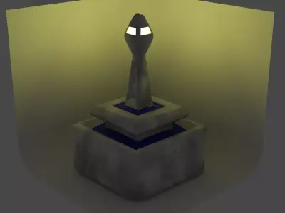 Cracked fountain  Free low-poly 3D model