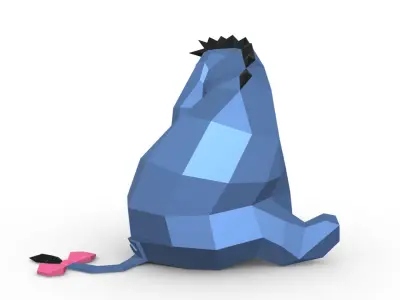 donkey low poly disney winnie pooh 3D print model