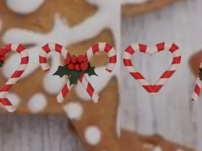 Christmas Candies Pack Low-poly 3D model