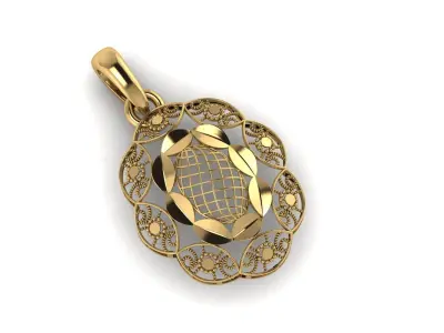 STYLISH GOLD PENDANT FOR WOMEN D PRINTABLE MODEL 3D print model