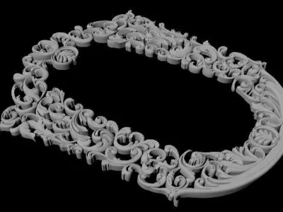 Central decor ornament for furniture 3D model 1070