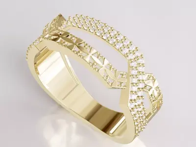 Jewelry Diamond Ring Model RG51 Free 3D print model