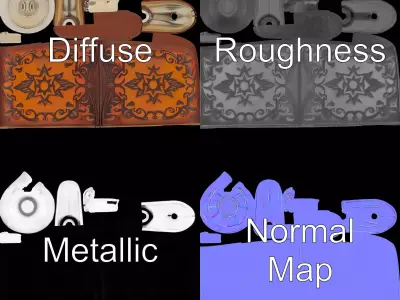 Engraved Leather Flask model pack Low-poly 3D model