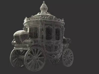 Chinese ancient  carriage   Low-poly 3D model Low-poly
