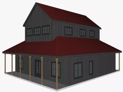 Barndominium House 065 -Archimple LLC Low-poly 3D model