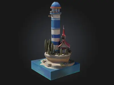 Lighthouse Haven  A Beacon of Serenity and Strength 3D model