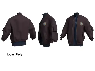 Balenciaga Oversize streetwear bomber jackets set  Low-poly 3D model
