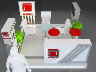 Booth Exhibition Stand a249a 3D model
