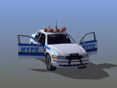 Police Patrol Car Low-poly 3D model