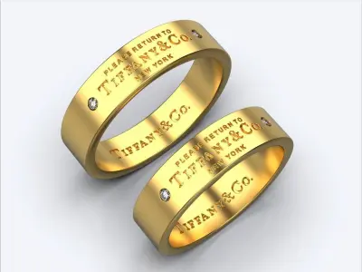 tiffany wedding rings 3D print model