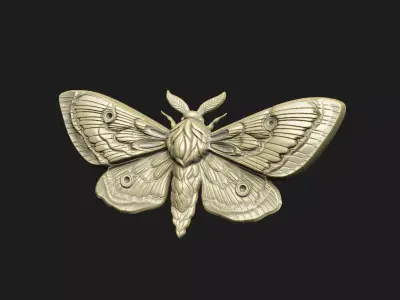 Moth cnc artcam decor vcarve wall panel home wood laser luxury  3D print model