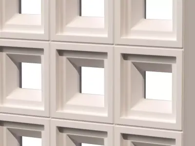 Brick Roster partitions wall 03 Low-poly 3D model