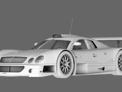 AMG Mercedes CLK 1998 1999 GT3 Low-poly 3D model