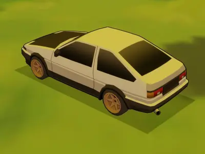 Toyota Corolla Sprinter Trueno AE86 Low-poly 3D model