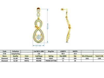 Women Earrings 3dm STL OBJ FBX Render Details 3D print model 11